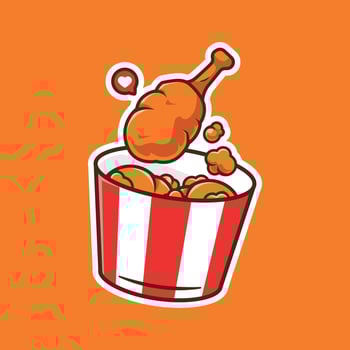 Delicious Fried Chicken Illustration. Food and Beverage Illustration Concept. vector