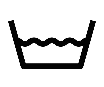 Simple outline of a washing symbol. Illustration representing laundry care instructions. Editable stroke. vector