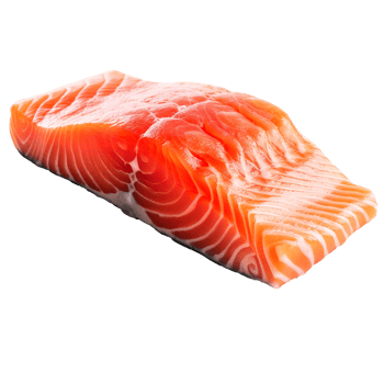 Piece of fresh salmon fish isolated on transparent background png