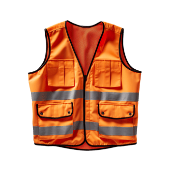 Orange safety vest isolated on transparent background png