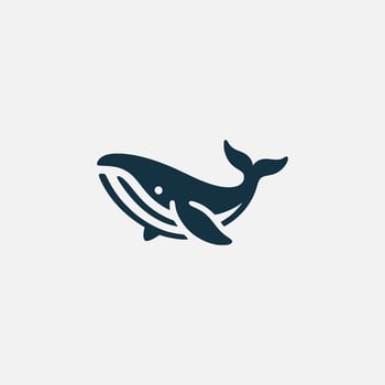 silhouette whale logo design template vector