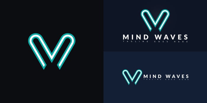 Modern initial letter MW or WM logo in green-white color isolated on multiple background colors. The logo is suitable for mental health practice logo design inspiration templates. vector
