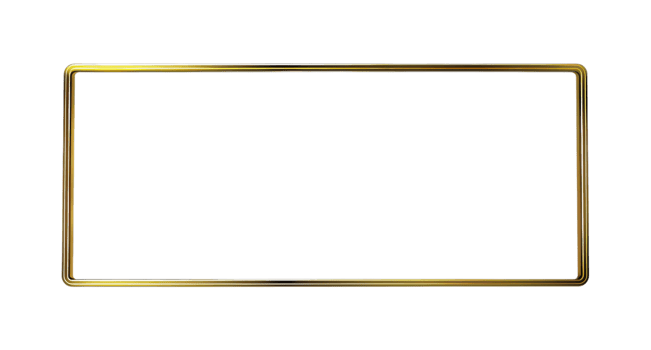 Elegant Gold Rectangular Blank Frame for Luxurious Designs. Empty Golden Border png