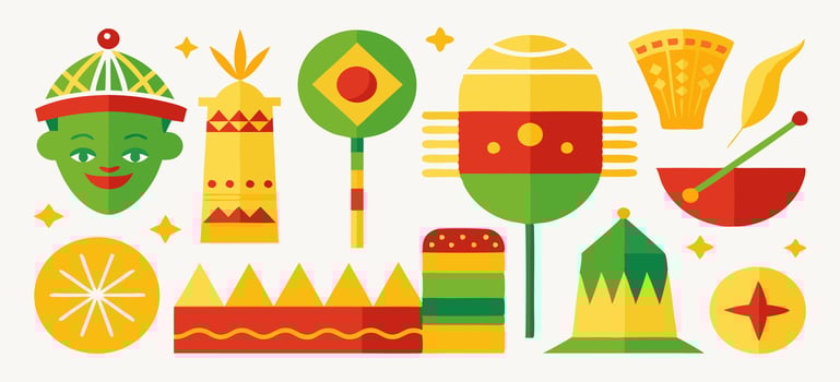 Ethiopian new year celebration elements featuring traditional symbols and decorations for festive designs vector