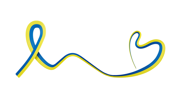 3d Flag Of Ukraine Heart Shaped Wavy Awareness Ribbon flag 3d Illustration png