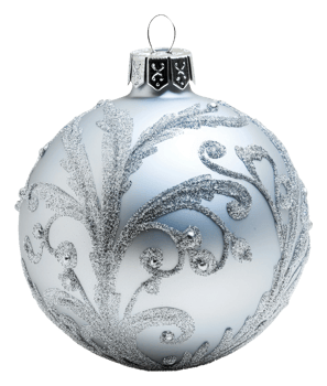 Elegant silver ornament for decoration isolated on transparent background png