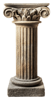 Ancient marble column from a historical site isolated on transparent background png