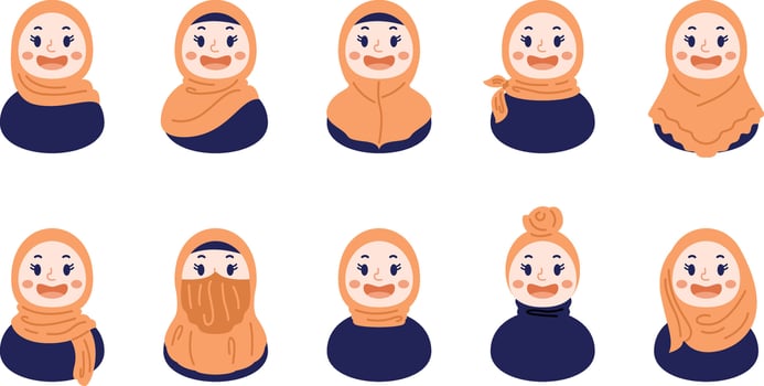 Cute Girl Hijab Style Illustration vector