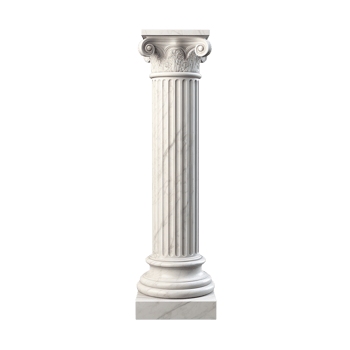 white marble pillar isolated on transparent background png