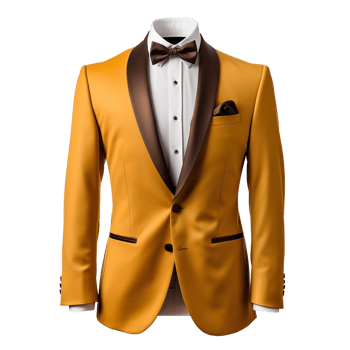yellow tuxedo suit isolated on transparent background png