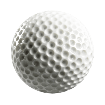 Round Golf Ball isolated on a transparent background png