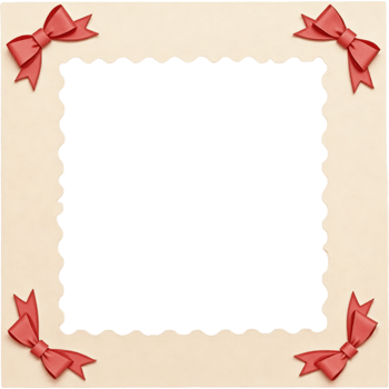 A frame with red bows on it png
