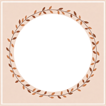 A circle with leaves surrounding it png