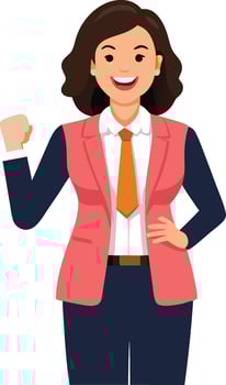 Businesswoman raising her fist celebrating success vector
