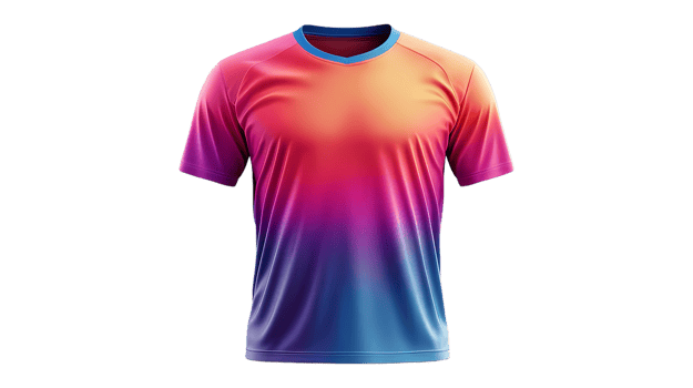 a colorful soccer jersey on a transparent background png