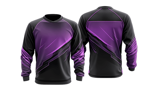 a purple and black jersey on transparent background png
