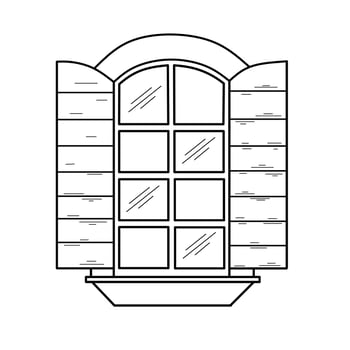 a black and white drawing of a window vector