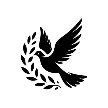 Iconic Dove with Olive Branch Silhouette Perfect Symbol of Hope and Peace for International Peace Day and World Peace Initiatives vector
