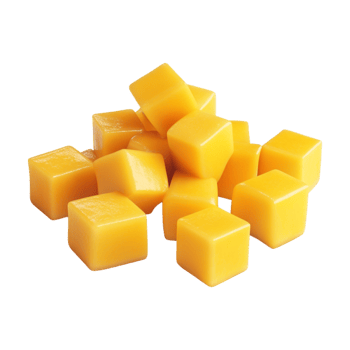 Mangoes or Pumpkin Cube Slices on Transparent Background png
