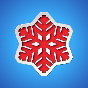 Cut out christmas snowflake vector