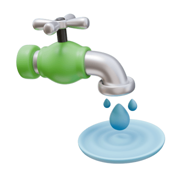 3D Render Icon Open Tap Water Drop. Ecology Nature Care Save Water Environment Concept. 3D Illustration Design Web Mobile App png