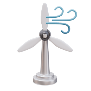 3D Render Icon Wind Turbine Wind Energy Power. Ecology Nature Care Green Energy Environment Concept. 3D Illustration Design Web Mobile App png