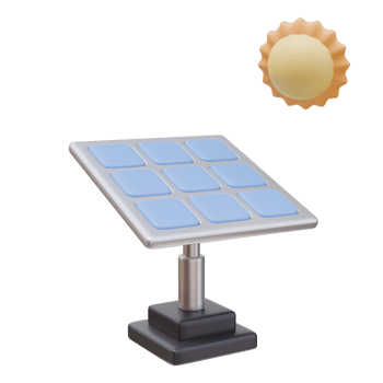 3D Rendering Solar Panel Sun Energy Power icon. Ecology Nature Care Environment Concept png