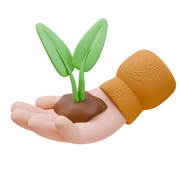 3D Render Icon Hand Holding Plant in Soil. Ecology Nature Protection Environment Concept. 3D Illustration Design Web Mobile App png