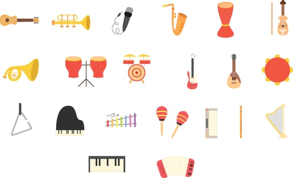 Jazz Instrument Flat Illustration vector