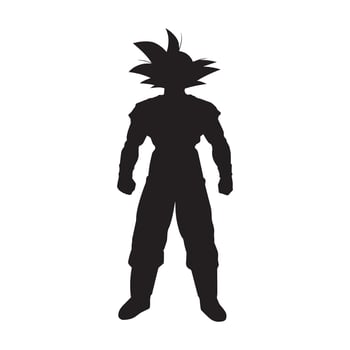 Son Goku silhouette, dragon ball anime vector