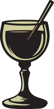 Stylish Wine glass illustration vector