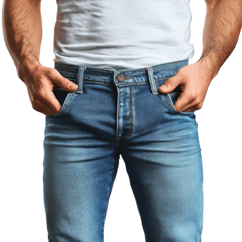 Casual style with denim jeans and white shirt isolated transparent png