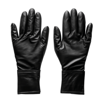Winter ready elegant black leather gloves isolated transparent png