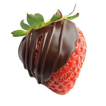 Fresh strawberry dipped in rich chocolate glaze isolated transparent png