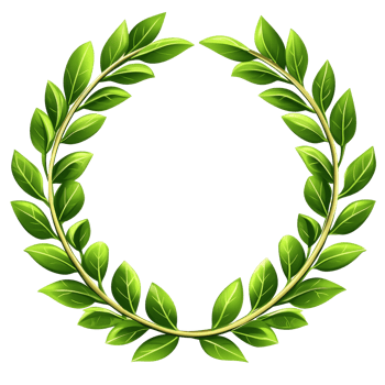 Fresh laurel wreath for honor isolated transparent png