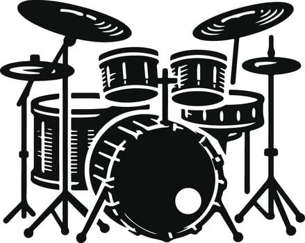High Quality Drum Set Illustration Art Perfect Clipart and Graphics for Musicians and Designers vector