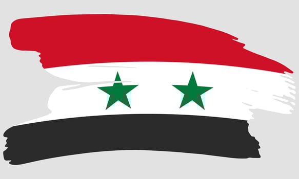 Syria flag brush paint texture. Grunge Syria flag. Syrian emblem brush concept vector