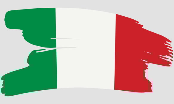 Italy flag brush paint texture. Grunge Italy flag. Italian emblem brush concept vector
