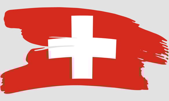 Switzerland flag brush paint texture. Grunge Switzerland flag. Swiss emblem brush concept vector