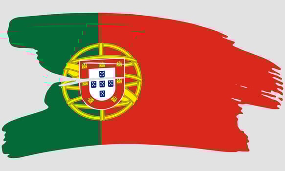 Portugal flag brush paint texture. Grunge Portugal flag. Portugal emblem brush concept vector