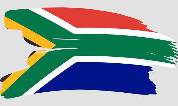 South Africa flag brush paint texture. Grunge South Africa flag. Africa emblem brush concept vector