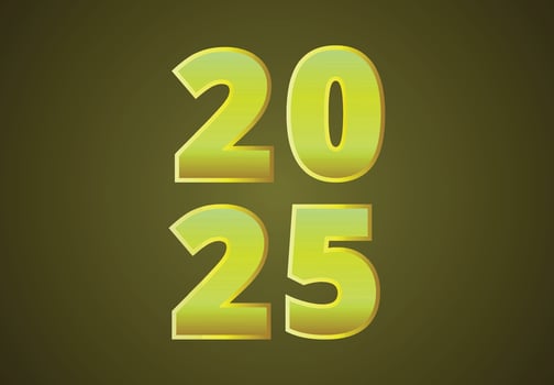 Happy New Year 2025 Yellow Typography Elegant Design Abstract Illustration vector