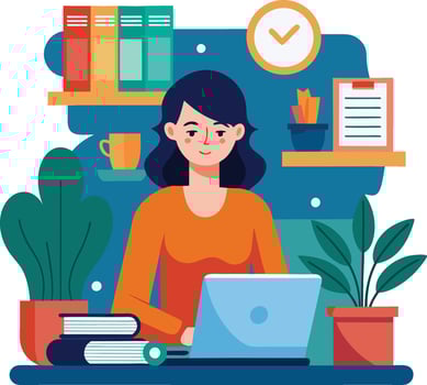 a women working illustration vector