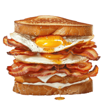 Breakfast sandwich with eggs png