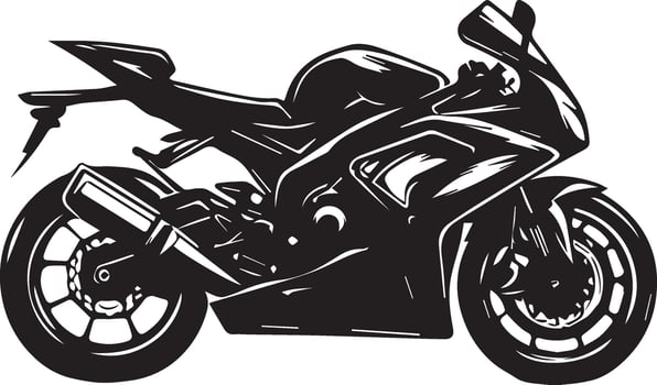 a black and white drawing of a motorcycle vector