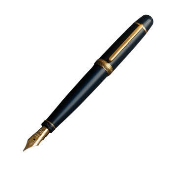 Black fountain pen with gold accents isolated on transparent background for writing enthusiasts png