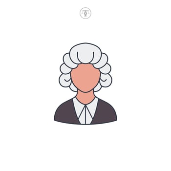 Barrister Wig icon symbol illustration isolated on white background vector