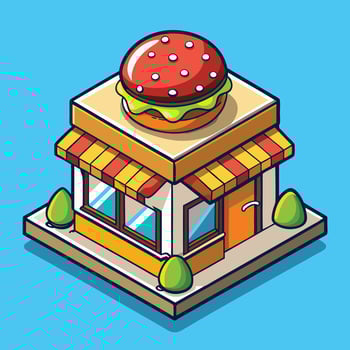 A hamburger is sitting on top of a building vector