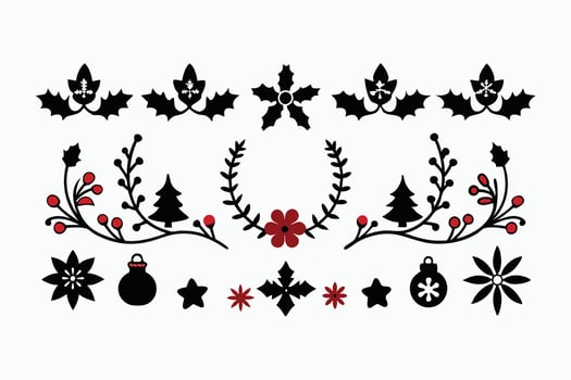 Floral Christmas border design. vector