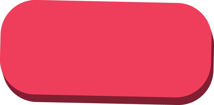 Red 3D rectangular button icon isolated on white background . Blank rectangular button icon vector